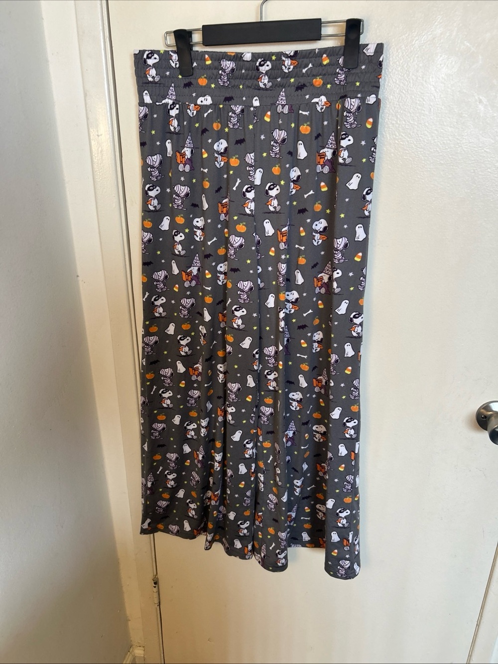 Womens M Peanuts Snoopy Munki Munki Halloween Lounge Pajama Wide Leg...